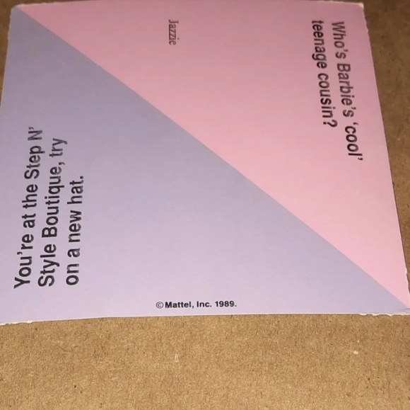 Vintage Barbie Card 1989 Barbie Just Us Girls Game Replacement Piece - Picture 4 of 5